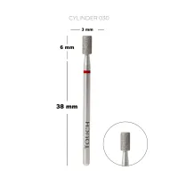 TOUCH diamond Cylinder nail drill bit red 3.0 mm