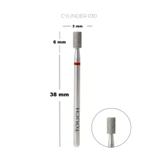 TOUCH diamond Cylinder nail drill bit red 3.0 mm