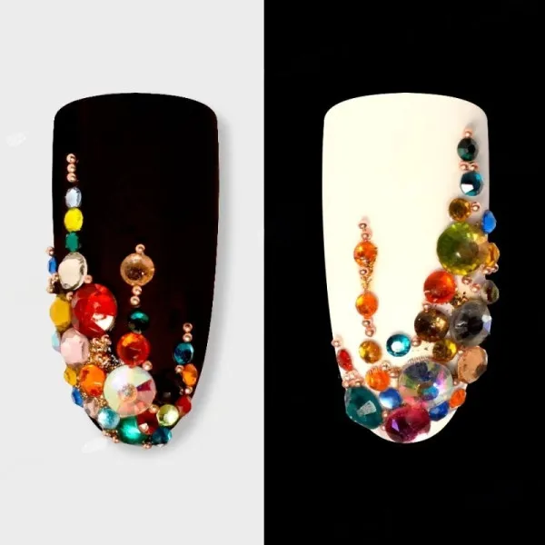 Rhinestones glass PNB Colorful mix ss2,ss3,ss6,ss8,ss10,ss12, 1440 pcs
