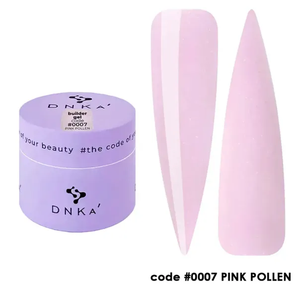 DNKa' Builder Gel NEW FORMULA #0007, 15 ml Pink Pollen