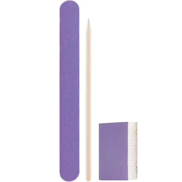 INDIVIDUAL MANICURE SET "DNKa" (mini file + orange stick + buff)