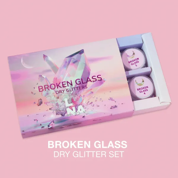Lunamoon set of dry glitters for nails Broken Glass 6 pcs