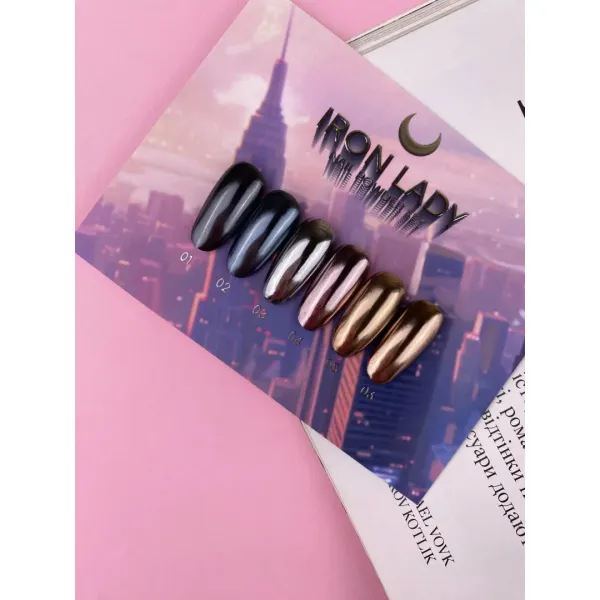 Lunamoon Iron Lady Nail Powder Set 6 pcs