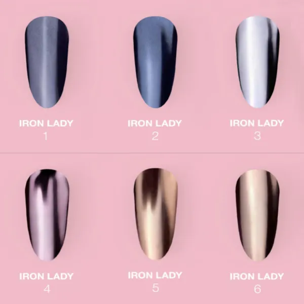 Lunamoon Iron Lady Nail Powder Set 6 pcs