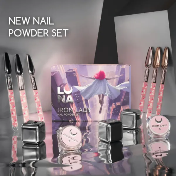 Lunamoon Iron Lady Nail Powder Set 6 pcs