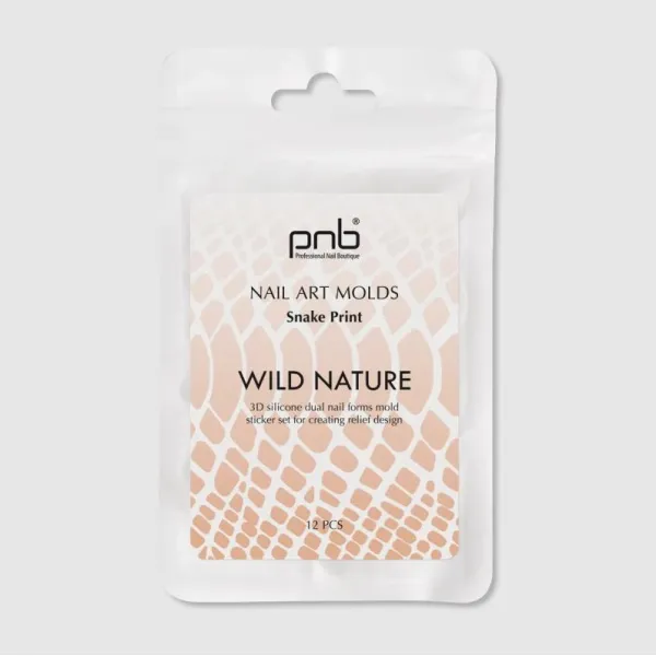 Formy na zdobení nehtů Wild Nature PNB, Snake Print, 12 ks