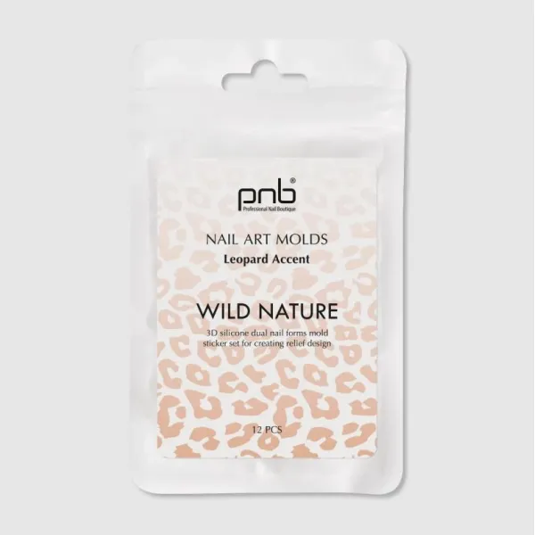 Wild Nature Nail Art Molds PNB, Leopard Accent, 12 pcs