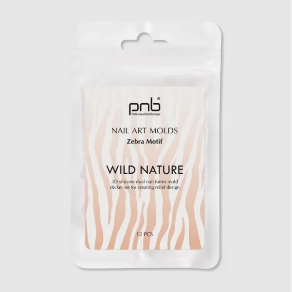 Wild Nature Nail Art Molds PNB, Zebra Motif, 12 pcs