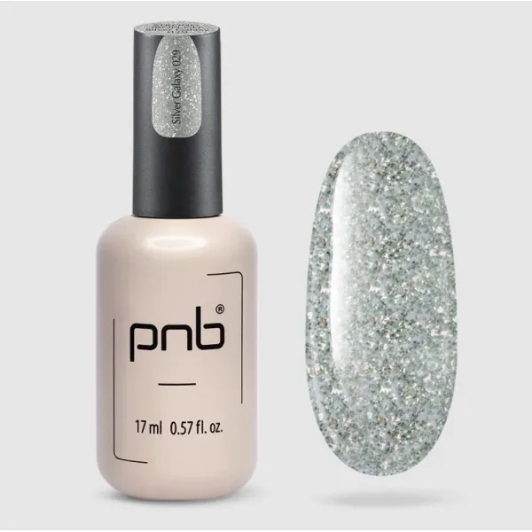 UV/LED Strong Iron Gel PNB, 029 Silver Galaxy, 17 ml