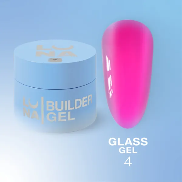 Lunamoon Витражный гель для наращивания Glass Builder Gel №4, 15 мл