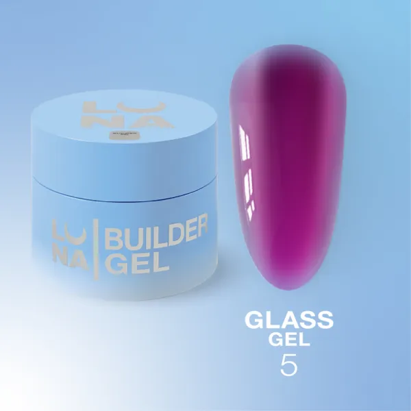 Lunamoon Витражный гель для наращивания Glass Builder Gel №5, 15 мл