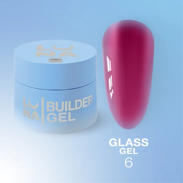 Lunamoon Витражный гель для наращивания Glass Builder Gel №6, 15 мл