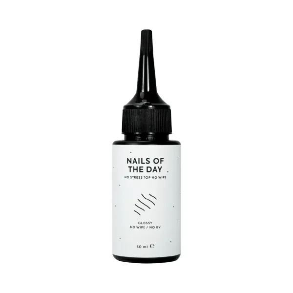 NAILSOFTHEDAY No stress top no wipe  - глянцевий топ без липкого шару,  АНТИЦАРАПКА, 50мл