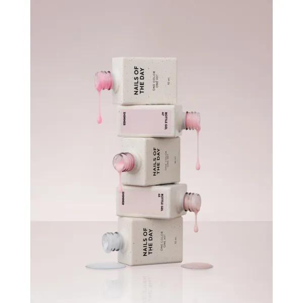 NAILSOFTHEDAY Bottle gel 45 shimmer – молочно-бежевый гель, 10 мл