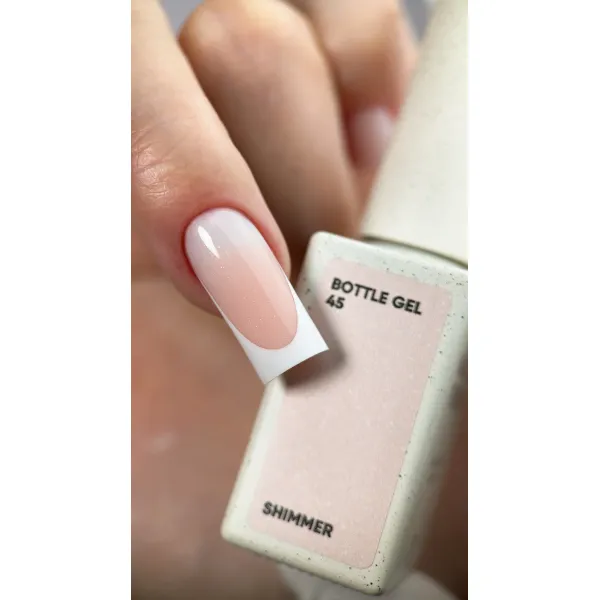 NAILSOFTHEDAY Bottle gel 45 shimmer – молочно-бежевый гель, 10 мл