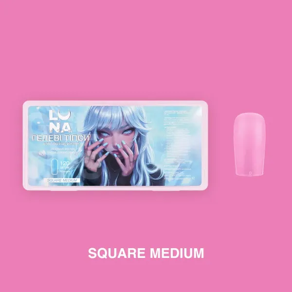 Lunamoon Гелевые Типсы Square Medium - Updated