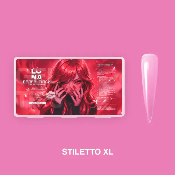 Lunamoon Gel Tips Stiletto XL - Updated