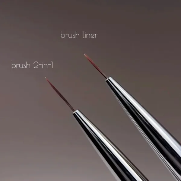 NAILSOFTHEDAY Professional Brush 2-in-1: Liner + Oval — двухсторонняя кисточка, 11мм