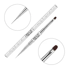 NAILSOFTHEDAY Professional Brush 2-in-1: Liner + Oval — двухсторонняя кисточка, 11мм