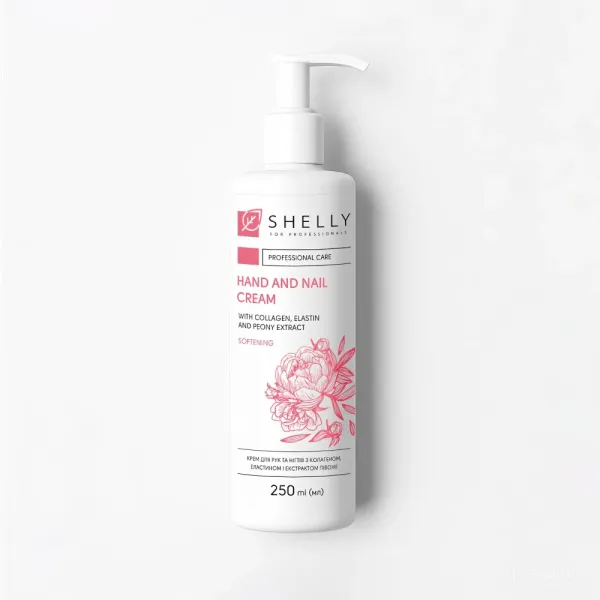 Cream for hands and nails with collagen, elastin and peony extract Shelly, 250ml