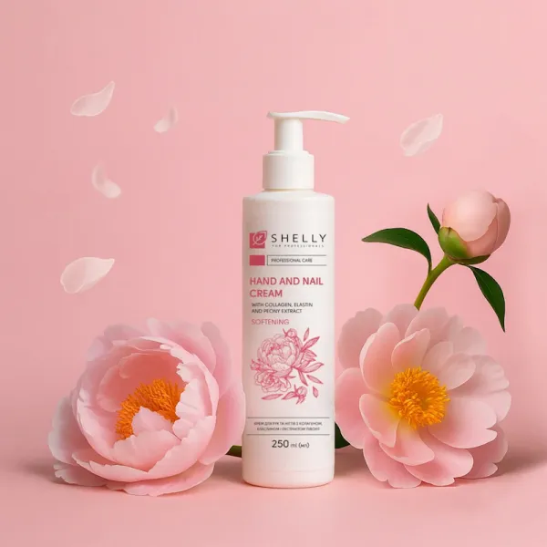 Cream for hands and nails with collagen, elastin and peony extract Shelly, 250ml