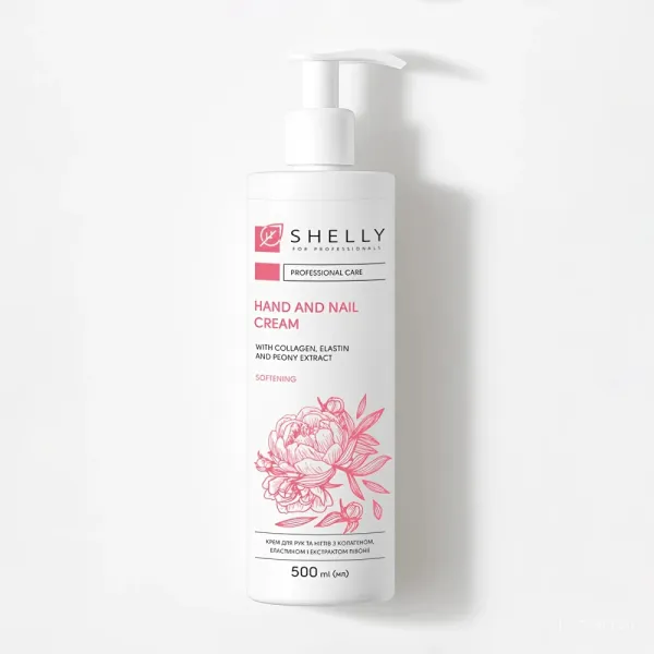 Krém na ruce a nehty s kolagenem, elastinem a výtažkem z pivoňky Shelly, 500ml