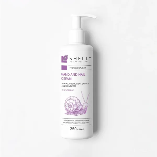 Krém na ruce a nehty s alantoinem, extraktem ze šnečího slizu, bambuckým máslem Shelly, 250ml