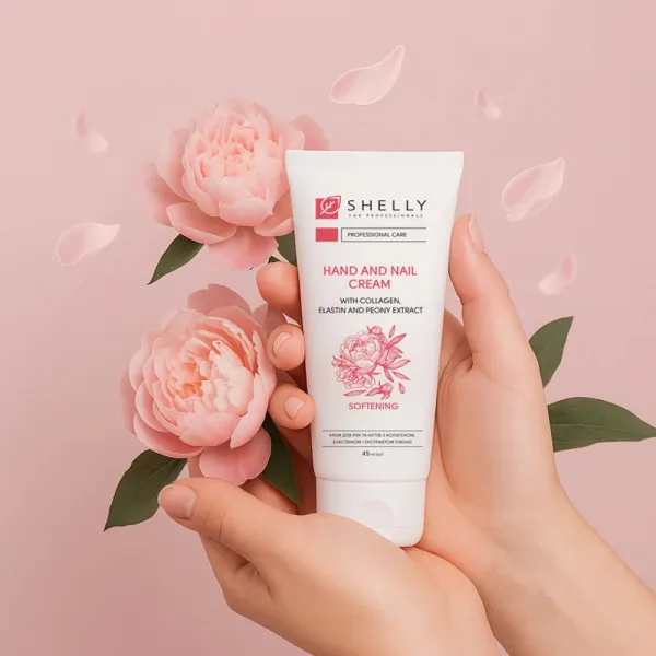 Krém na ruce a nehty s kolagenem, elastinem a výtažkem z pivoňky Shelly, 45ml