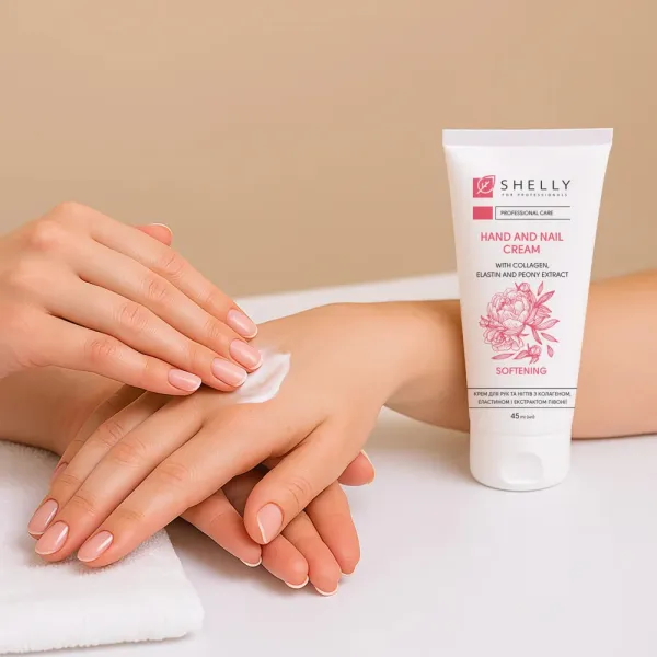Krém na ruce a nehty s kolagenem, elastinem a výtažkem z pivoňky Shelly, 45ml
