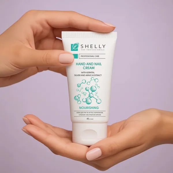 Cream for hands and nails with keratin, silver and arnica extract Shelly, 45ml