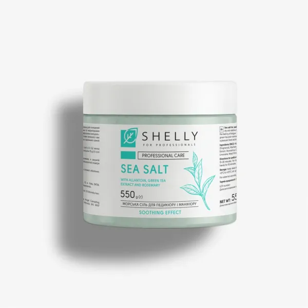 Koupelová sůl s alantoinem, výtažkem ze zeleného čaje a rozmarýnu Shelly, 550g