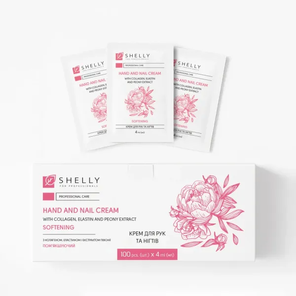 Крем для рук и ногтей с коллагеном, эластином и экстрактом пиона Shelly, 1 шт