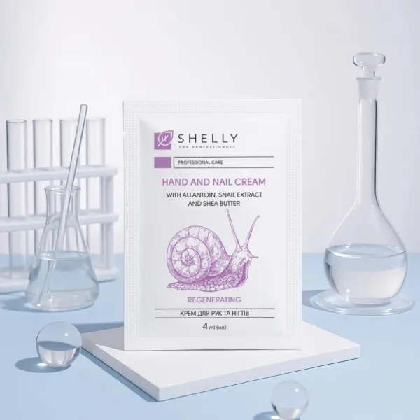 Крем для рук и ногтей с аллантоином, экстрактом улитки и маслом карите Shelly, 10 шт