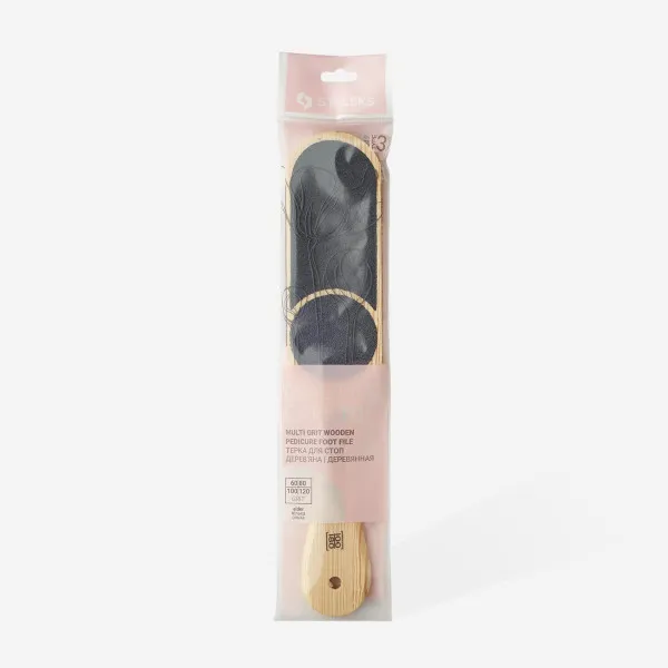 Wooden pedicure foot file STALEKS BEAUTY & CARE 10 TYPE 3 (60/80/100/120 grit)