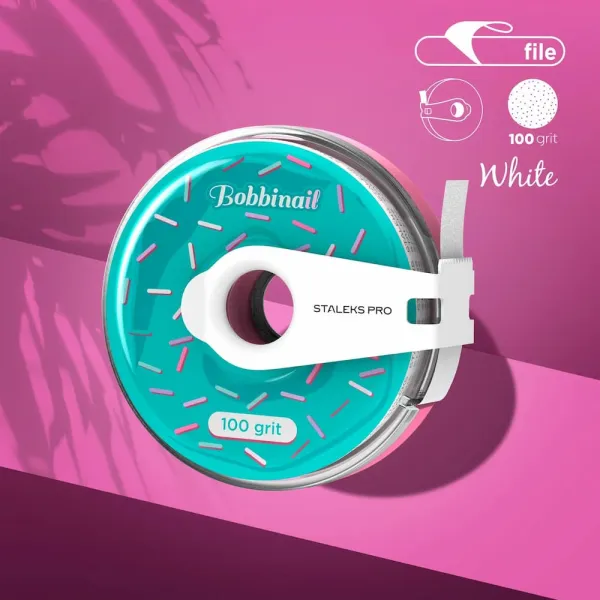 Disposable white abrasive tape STALEKS PRO EXPERT 100 grit in a plastic case
