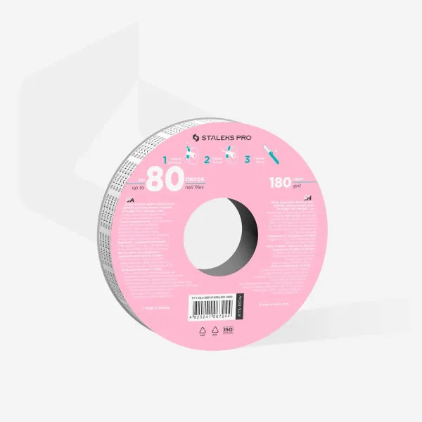 Disposable white abrasive tape STALEKS PRO EXPERT 180 grit for the plastic case




