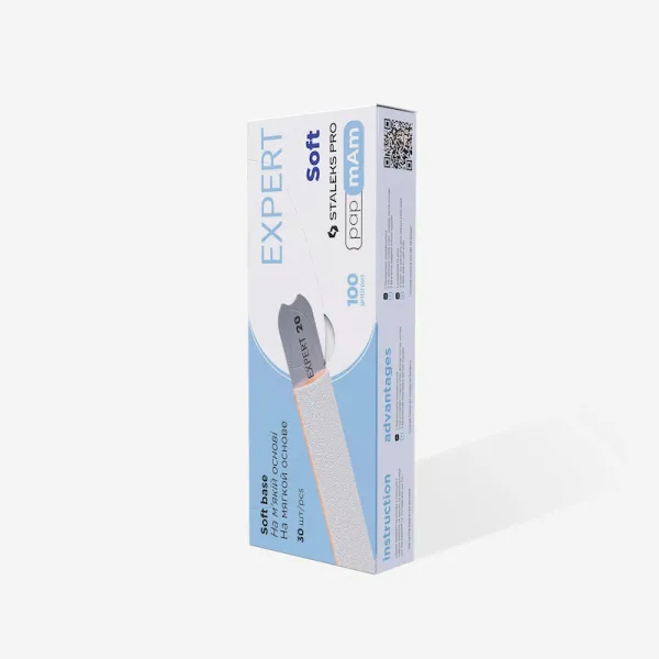 Disposable white files papmAm on soft foam layer EXPERT 20 100 grit (25 pcs)