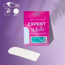 Disposable white files for pedicure grater STALEKS PRO EXPERT 10 100 grit (30 pcs)