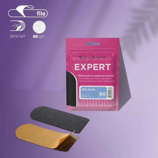 Disposable files for pedicure grater STALEKS PRO EXPERT 10 80 grit (30 pcs)