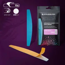 Disposable files for crescent nail file on soft foam layer EXCLUSIVE 40 240 grit (30 pcs)