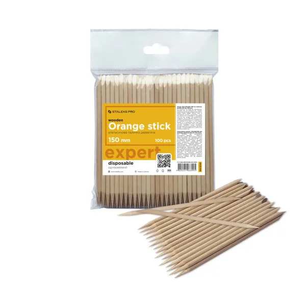 Orange stick STALEKS PRO EXPERT wooden 150 mm (100 pcs)