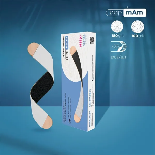 Сменные двусторонние файлы papmAm Mix на деревянной основе EXPERT 22 100/180 грит