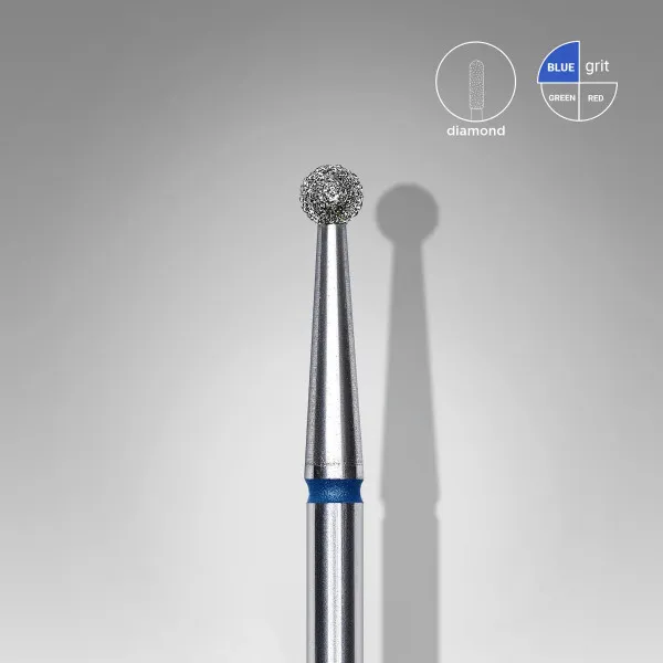 Diamond nail drill bit ball blue head STALEKS PRO EXPERT diameter 2,5 mm