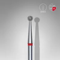 Diamond nail drill bit ball red head STALEKS PRO EXPERT diameter 2,5 mm