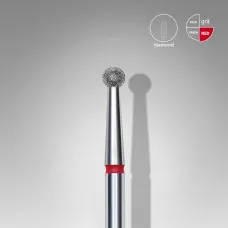 Diamond nail drill bit ball red head STALEKS PRO EXPERT diameter 2,7 mm