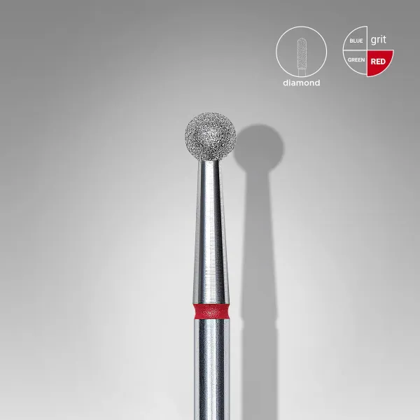 Diamond nail drill bit ball red head STALEKS PRO EXPERT diameter 3,5 mm