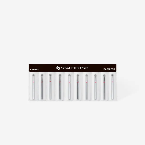 Diamond nail drill bit ball red head STALEKS PRO EXPERT diameter 3,5 mm