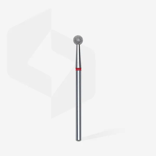Diamond nail drill bit ball red head STALEKS PRO EXPERT diameter 4 mm