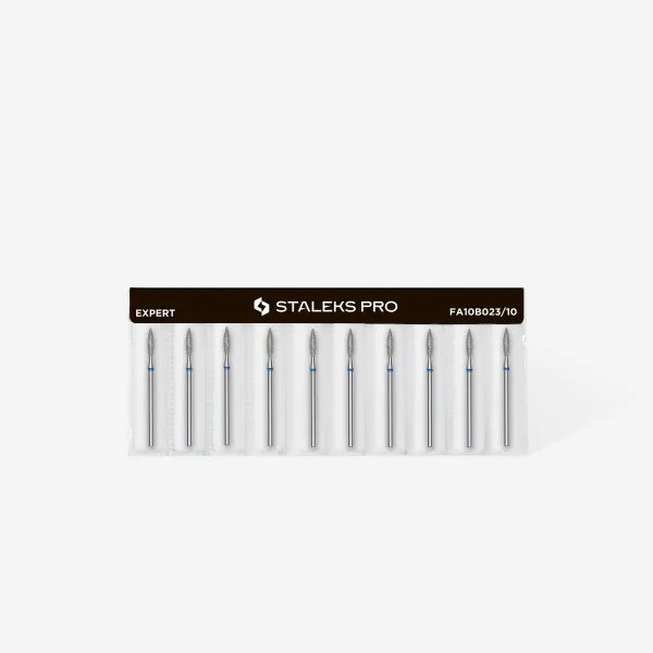 Diamond nail drill bit flame blue head STALEKS PRO EXPERT diameter 2,3 mm / working part 10 mm