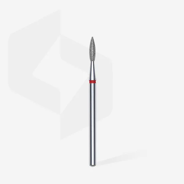 Diamond nail drill bit pointed flame red head EXPERT diameter 2,1 mm / working part 8 mm